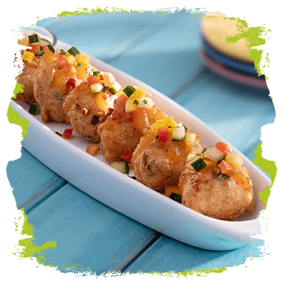 Crispy conch fritters.